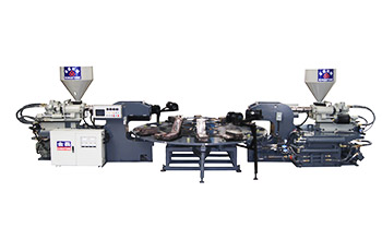 全自動(dòng)圓盤式雙色PVC/TPR鞋底射出成型機(jī)JL-105-2C